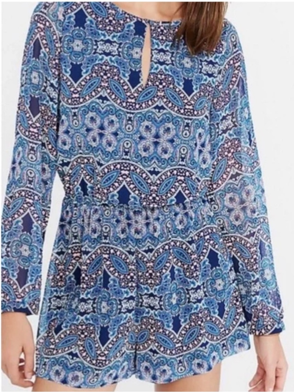 Paisley Long Sleeve Romper